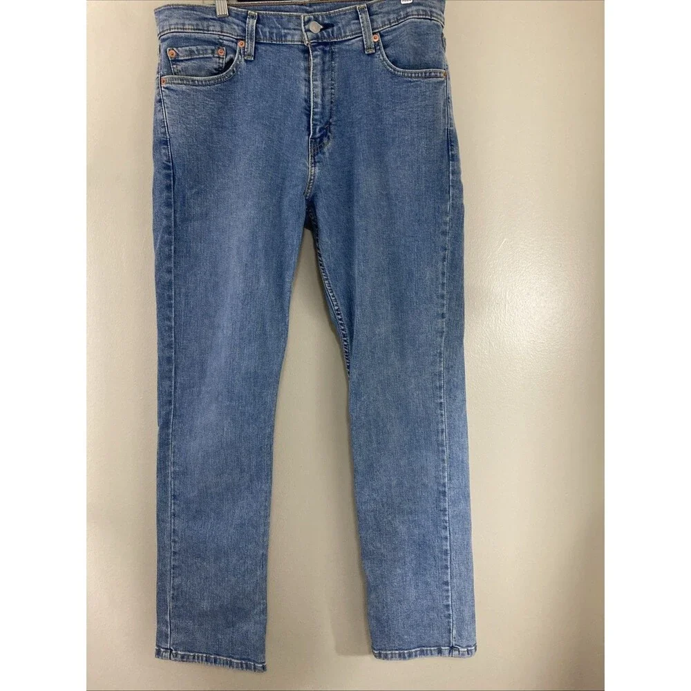 Levis Jeans Mens 32x32 Blue Denim Slim Straight Mid Rise Medium Wash Stretch 511